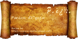 Panics Ágota névjegykártya